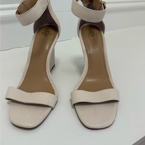Ann Taylor Cream Ankle Strap Heels